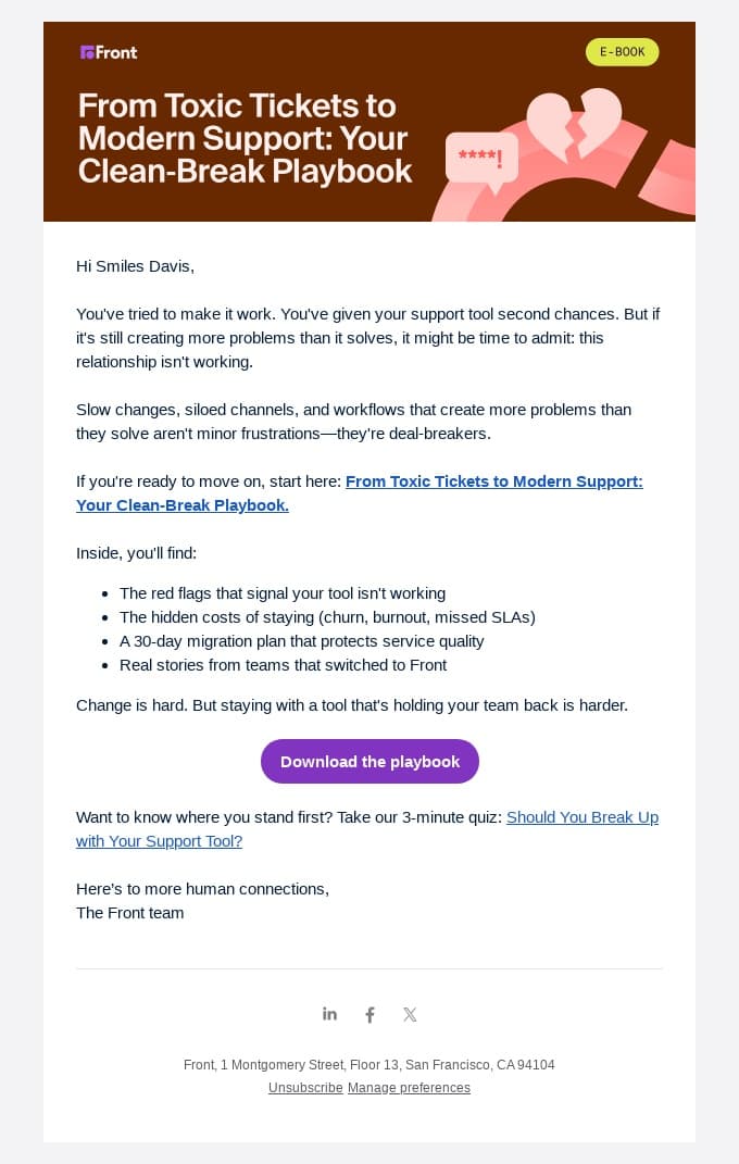 Front email: It's not you, it's your support tool 💔